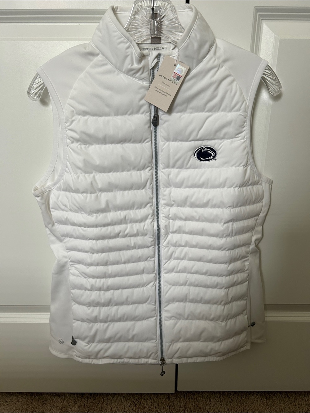 Penn State                   Peter Millar White Quilted Down Sleeveless Vest